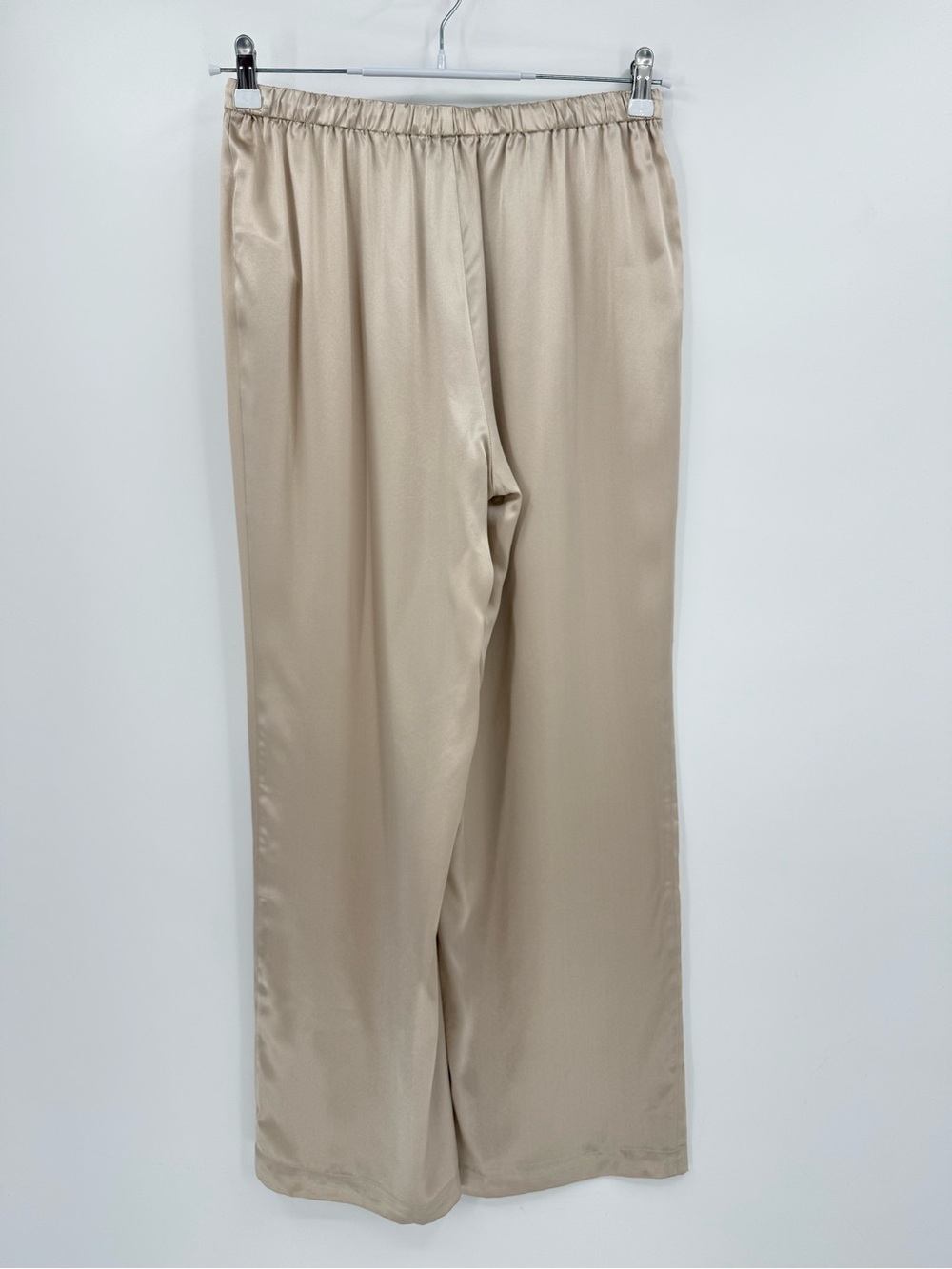 Quince 100% Silk Drawstring Wide Leg Pant in Champagne Size M - Picture 4 of 14